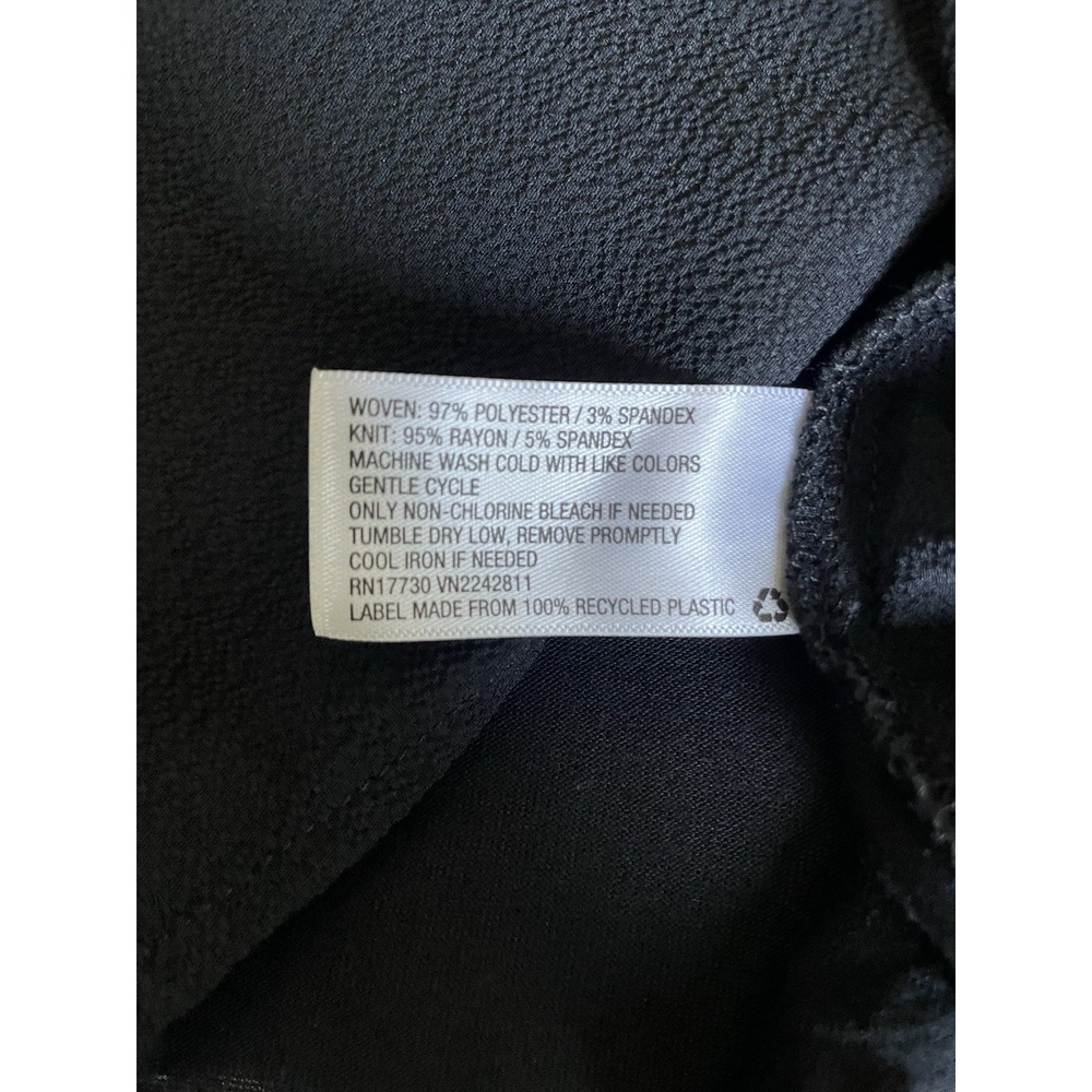 Ava & Viv Collared Roll Tab L/S Woven Blouse Lightweight Black 2X Plus - Picture 7 of 7